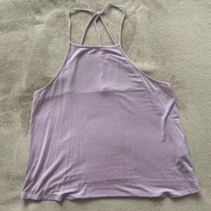 garage halter adjustable strap back cami in lilac